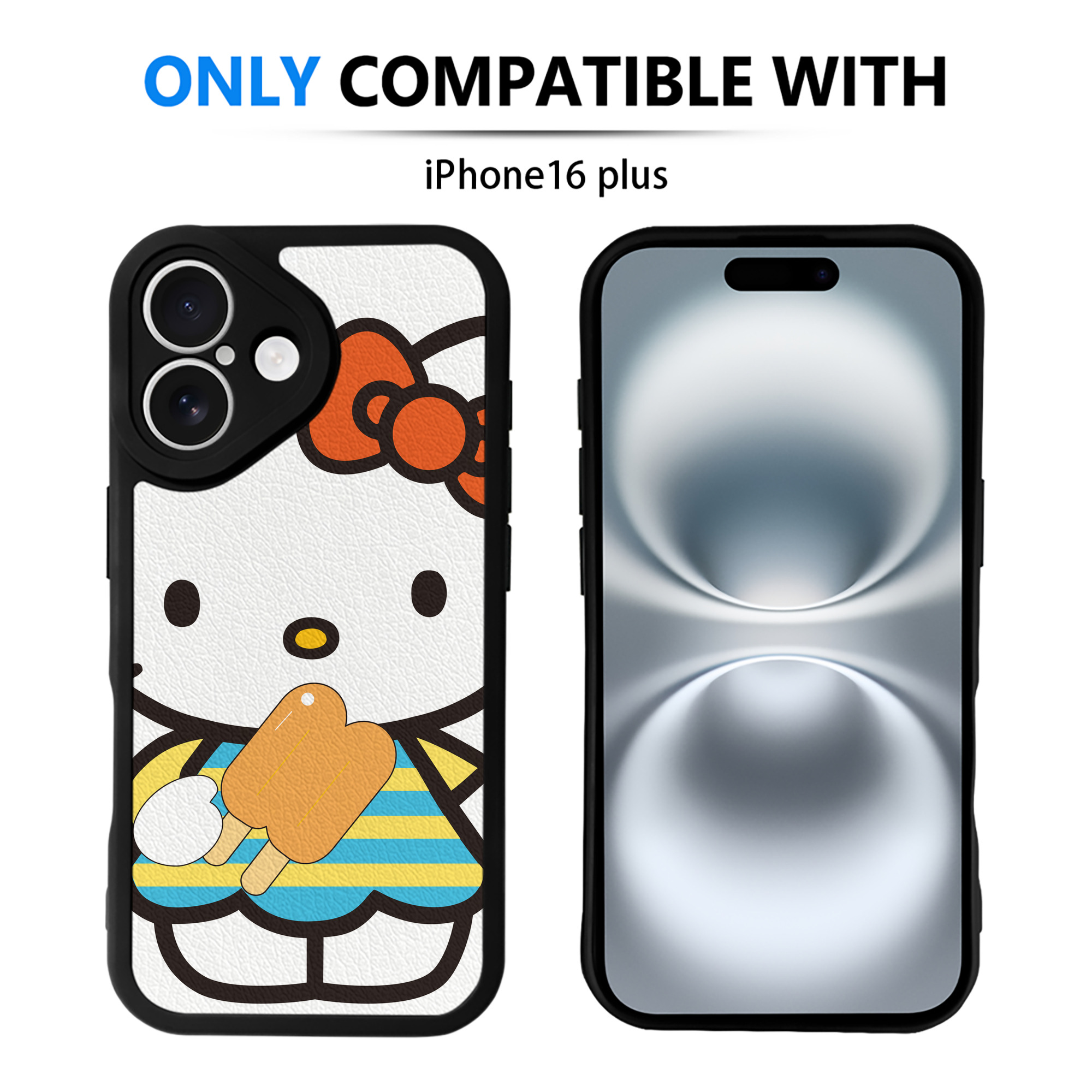 （画像用） Hello Kitty ハローキティ 【iPhone 16シリーズ対応】シリコンスマホケース（レザー調） 材質：シリコン